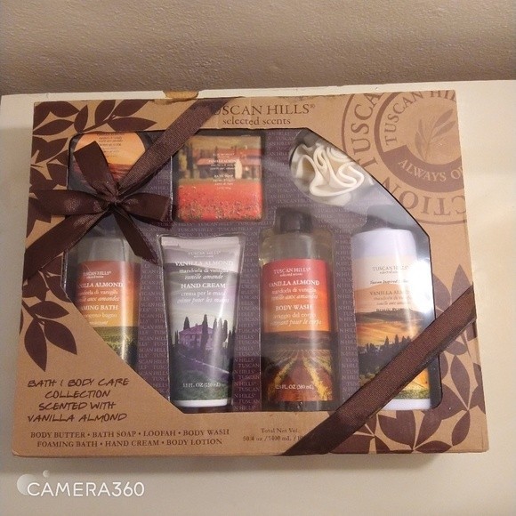 Tuscan Hills Vanilla Almond 7-Piece Spa Set DAMAGED BOX - Picture 1 of 9